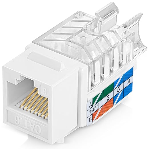 Everest 45° Angled RJ45 Cat6A Keystone Jacks 100-Pack in White - Image 8