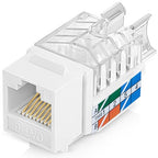 Everest 45° Angled RJ45 Cat6 Keystone Jacks 20-Pack in White by EverestMediaSolutions