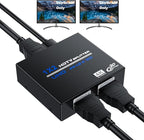 HDMI Splitter 1 in 2 Out 4K, 1x2 Powered HDMI Multi-Port Adapter by ConnecttoEverything