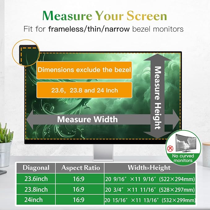 Magnetic Computer Privacy Screen Filter 24 Inch - Image 7