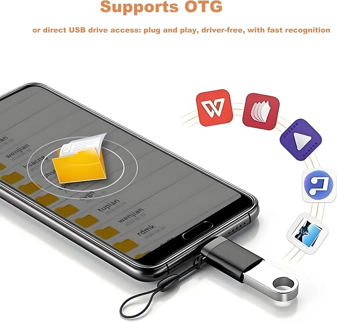 USB to USB C Adapter, USB-C Male to USB3.0 Female Adapter Thunderbolt 3 OTG - Image 2
