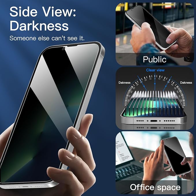 NEW'C 3 Pack Privacy for iPhone 13 Pro Max, iPhone 14 Plus Screen Protector - Image 8
