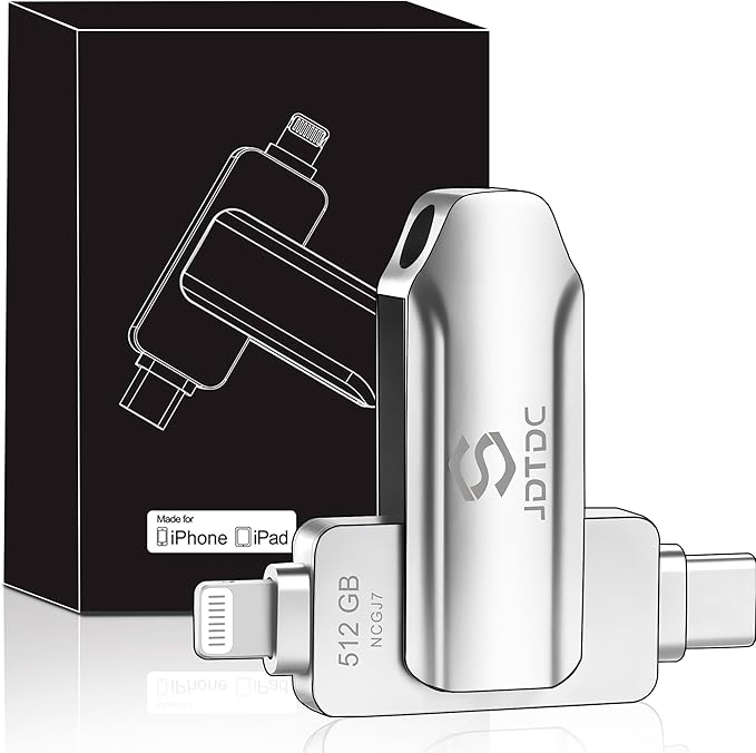 Apple MFi Certified 512GB Photo-Stick-iPhone 16/15/14/13 Memory by JSLJDTDC