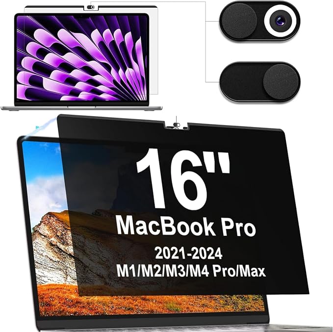 IPROKKO Privacy Screen MacBook Pro 16 Inch, Magnetic Removable Anti Blue Light by IPROKKO