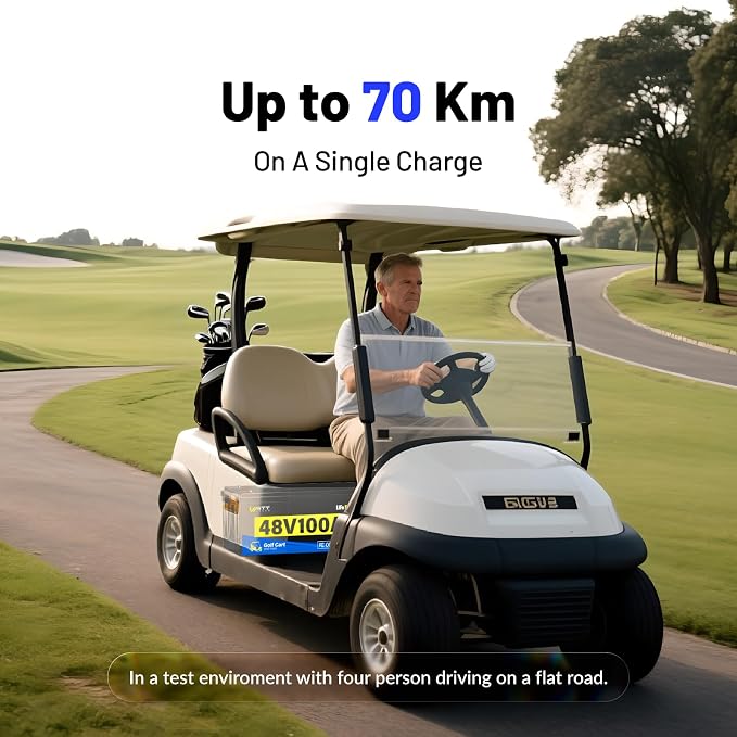 48V 100Ah Lithium Battery for Golf Cart, Built-in Bluetooth & 200A BMS & Mobile - Image 7
