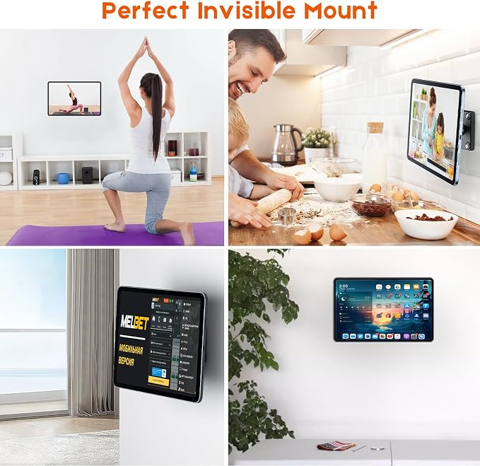 OHLPRO Magnetic Tablet Wall Mount Holder, 360° Rotatable Drilling Base iPad - Image 2
