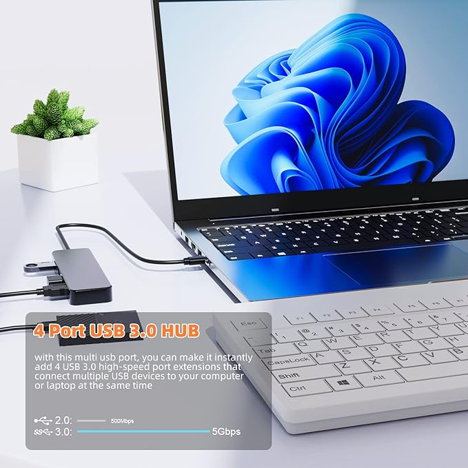 USB C Hub 4 Ports, Eanetf USB C to USB Hub 3.0 USB Splitter - Image 6