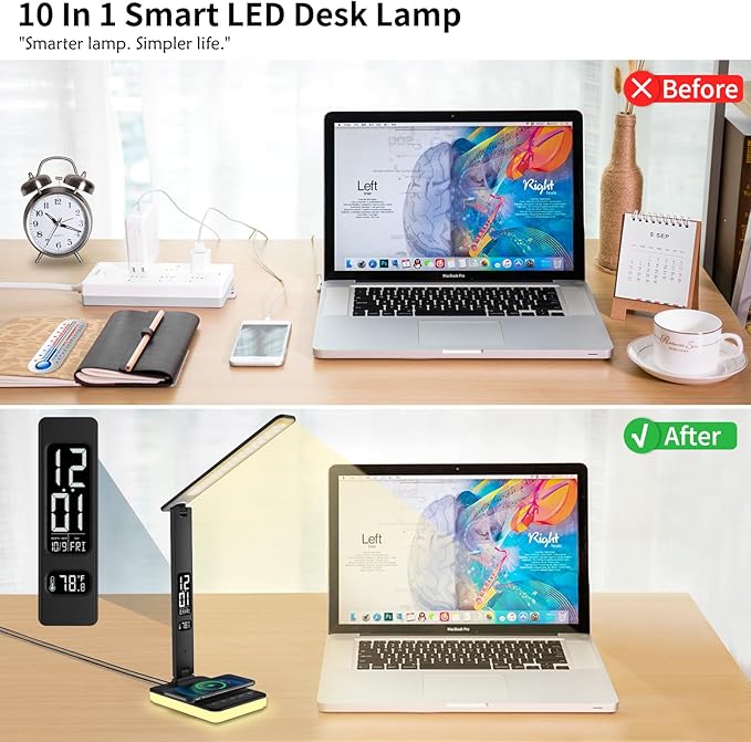 LED Desk Lamp for Home Office, USB Charging Port, Reading Lamp Desk Light - Image 7