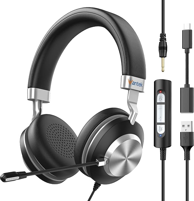 Headset wtih Mic, USB Headset by Wantek