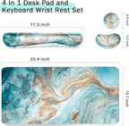 Keyboard Mouse Pad Set, Extended Mouse Pad+Keyboard Wrist Rest Support - Image 2
