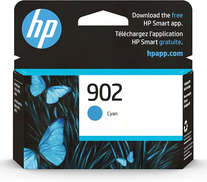 HP 902 Cyan Ink Cartridge | Works by HP