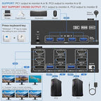 HDMI Displayport KVM Switch 3 Monitors 2 Computers 8K@60Hz/4K@144Hz, USB3.0 KVM - Image 2