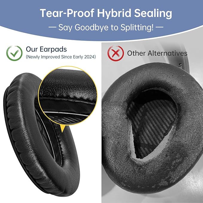 Aurivor Replacement Ear-Pads for Bose Quiet-Comfort QC 35 25 15 2 Headphones - Image 2