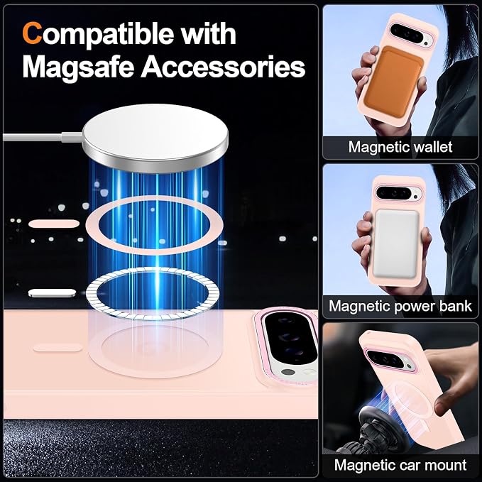 Magnetic for Google Pixel 9 Pro XL Case, Shockproof Slim Translucent Matte - Image 2