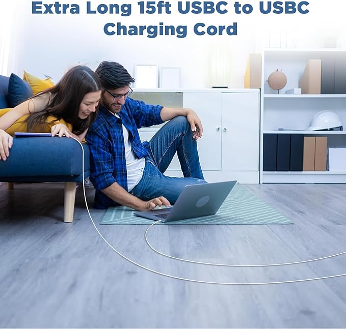 15ft USB C to C Charging Cable, Extra Long Fast Type C to C Charger Cord 5M - Image 4