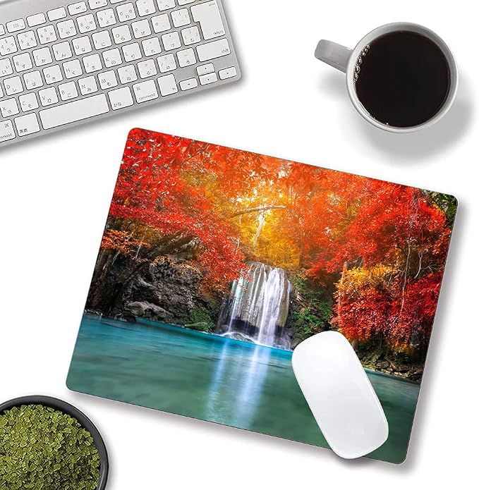 Mouse Pad, Natural Landscape Mouse Mad, Square Waterproof Mouse Pad Non-Slip - Image 4