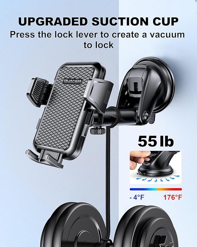 3-in-1 Car Phone Holder, Strong Suction Phone Mount - Image 5