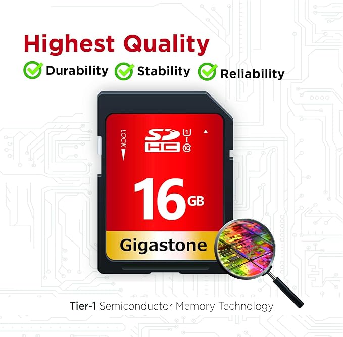 GIGASTONE 16GB SD Card 20-Pack UHS-I U1 Class 10 SDHC Memory Card High Speed - Image 7