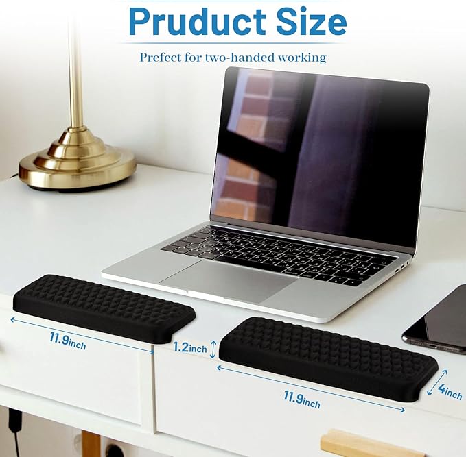 L-Shaped Desk Edge Cushion, 2-Piece Keyboard Wrist Rest, Computer Ergonomic - Image 2