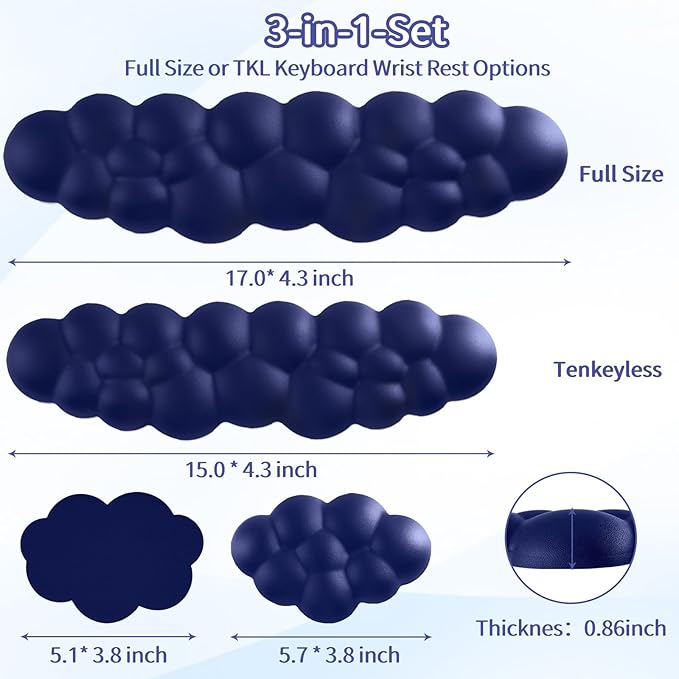 Cloud Wrist Rest Keyboard, Cloud Keyboard Wrist Pad Set - Image 7