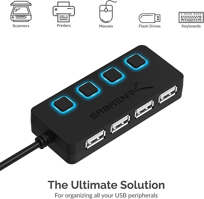 SABRENT 4 Port USB 2.0 Data Hub - Image 7