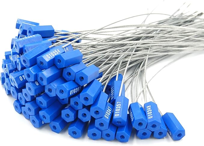 Leadseals 50 Security Cable Seals Numbered Security Tags Tamper Proof Tags Pull by LeadSeals