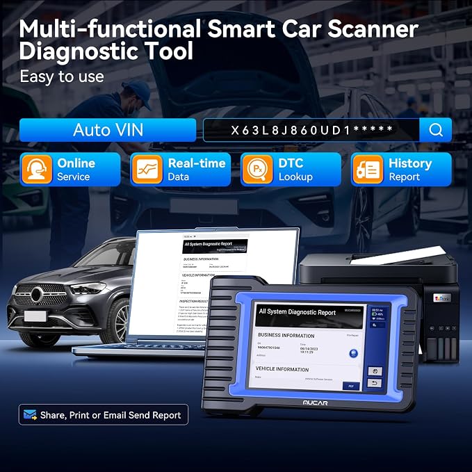 MUCAR Bidirectional Scan Tool, VO7Y All Systems & 28+ Resets OBD2 Scanner - Image 6