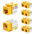 iwillink 10Gbps Cat6 Keystone Jack 10-Pack, 90-Degree Ethernet Coupler by IWILLINK