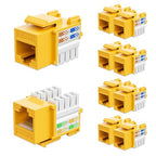 iwillink 10Gbps Cat6 Keystone Jack 10-Pack, 90-Degree Ethernet Coupler by IWILLINK