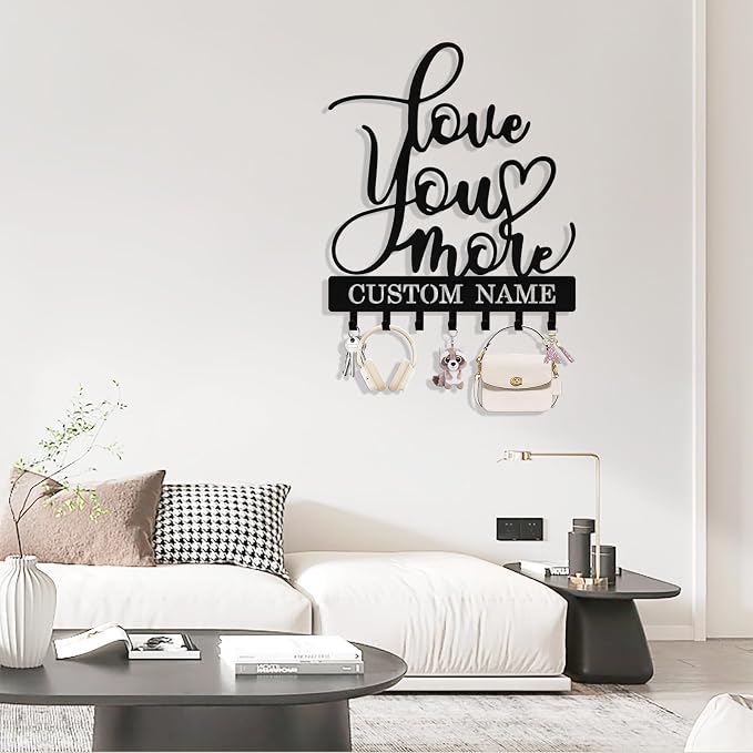 Personalized Key Holder Wall Mount, Custom Metal Key Rack Key Holder - Image 3