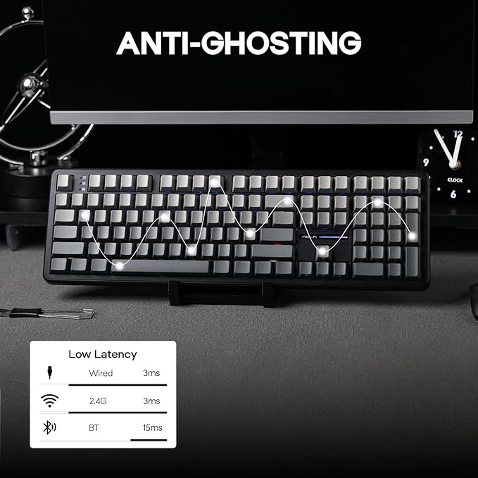 EPOMAKER Aula F108 Wireless Gaming Keyboard, Full Size Mechanical Keyboard - Image 4