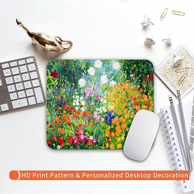 Square Mouse Pad Flowers Floral, Personalized Premium-Textured Custom Mouse Mat - Image 6