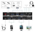kvm Switch 1 Monitors 2 Computers 8K@60HZ，4K@120HZ，4 Port USB3.0（with 1 USB C - Image 4