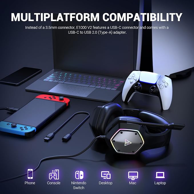 EKSA E1000 V2 Gaming Headset, PC Headset - Image 2