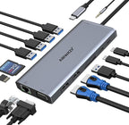 USB C Docking Station Dual Monitor by ABIWAZY