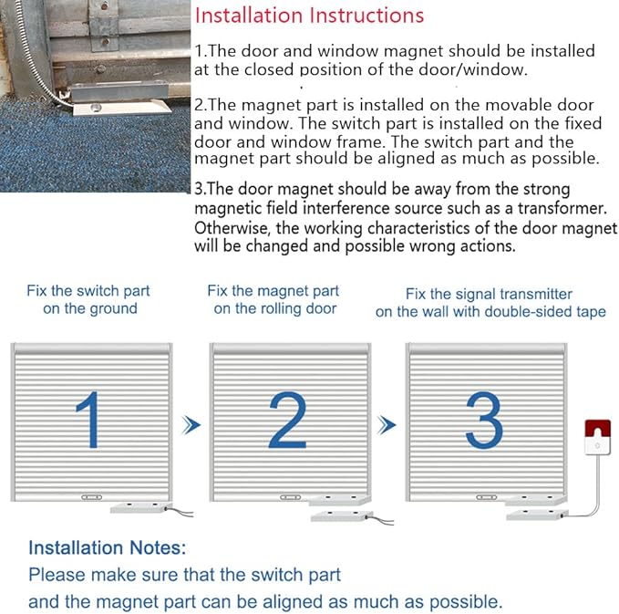 Rolling Door Contact Magnetic Reed Switch Alarm - Image 5