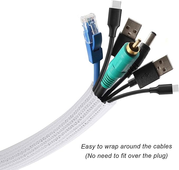 CrocSee 10ft - 1 inch Braided Cable Management Sleeve Cord Protector - - Image 2