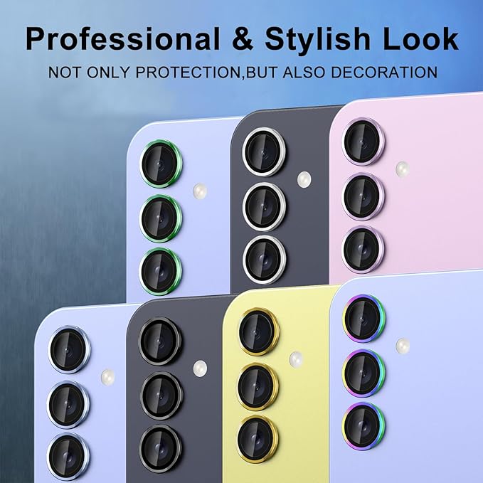 for Samsung Galaxy A35 5G Camera Lens Protector, Individual Metal Ring Tempered - Image 7