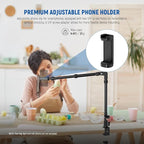 NEEWER 45.5" Overhead Camera Desk Stand, Aluminum 4 Section Magic Mic Boom Arm - Image 4