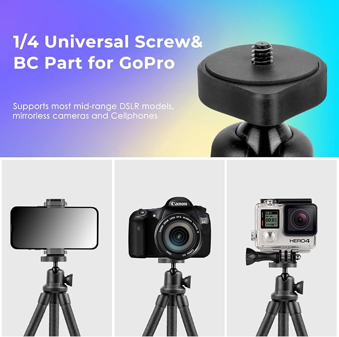UBeesize Phone Tripod, UBeesize 12 Inch Flexible Cell Phone Tripod Stand Holder - Image 6