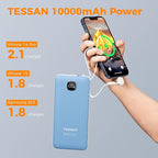 TESSAN Portable Charger with Built in Cables, 10000mAh Power Bank Fast Charging - Image 6