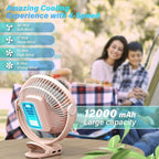 12000mAh Clip on Fan 30H Longest Runtime, 8in Portable Fan Rechargeable - Image 3