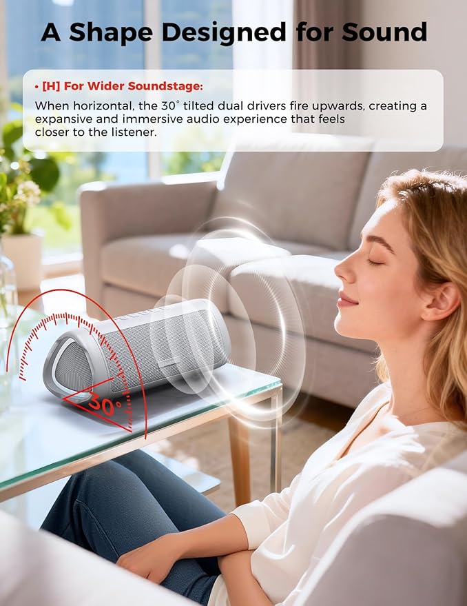 Bluetooth Speaker, 20W HD Sound, Portable Wireless, IPX5 Waterproof, - Image 8