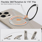 COOLQO Upgraded Magnetic Phone Ring Holder Stand, Super Magnet Cell Phone Grip - Image 3