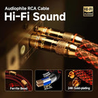 TODN RCA Stereo Cable Audiophile HiFi Interconnect Shielded RCA Cables - Image 3