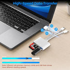 SD Card Reader for iPhone iPad Mac, USB-C & Lightning & USB-A 3-in-1 MicroSD/SD - Image 4