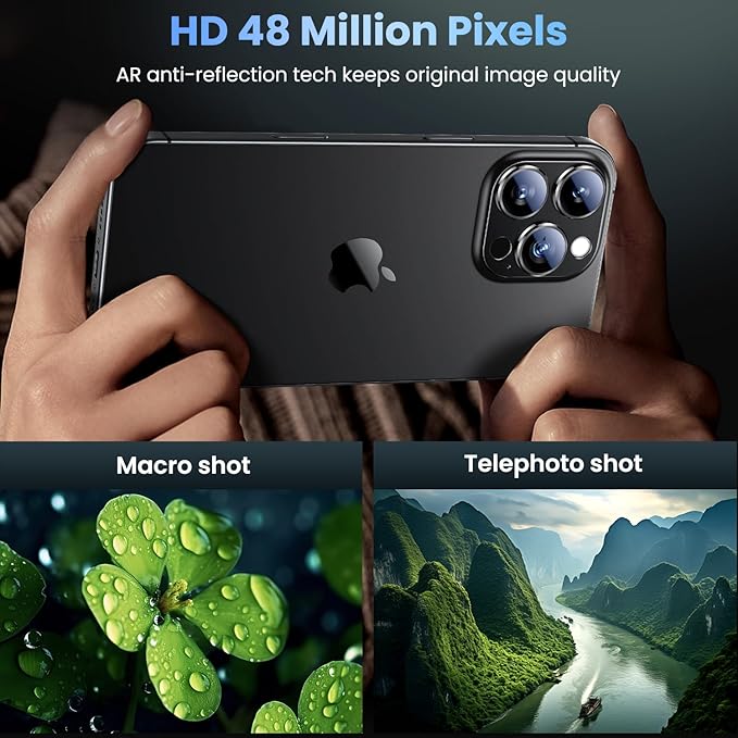 Uyiton Compatible with Phone 16 Pro/Phone 16 Pro Max Camera Lens Protector - Image 3