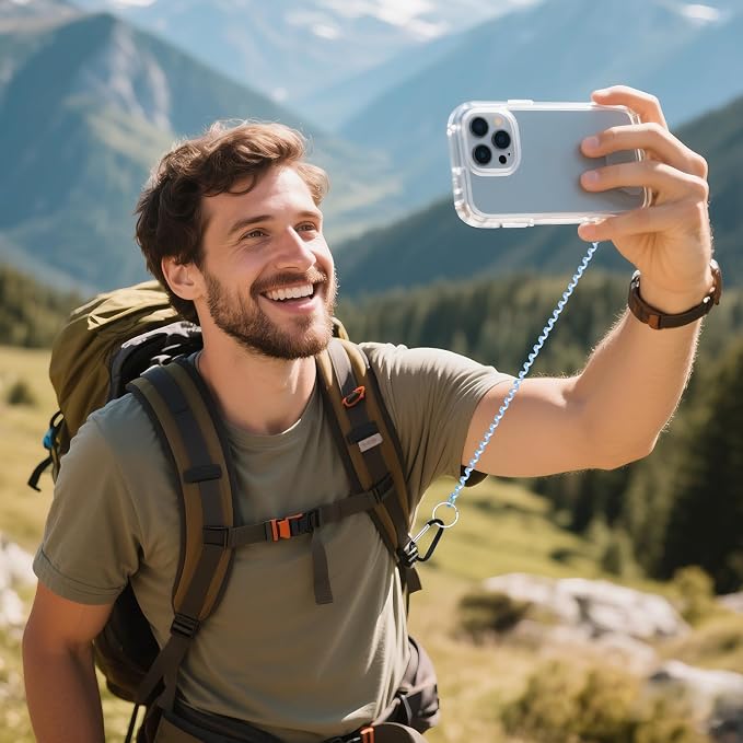 SHANSHUI Phone Tether, 4 x Tether Pacthes & Carabiner Clips Universal Cellphone - Image 6