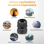 QILIPSU 6pcs 3/4" NPT Cable Gland Waterproof IP68 Nylon Cable Pass Through Cord - Image 7