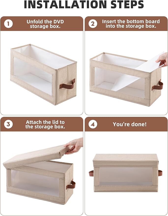 4 Pack DVD Storage Box with Visible Window, Dustproof CD/DVD Case Holder - Image 4